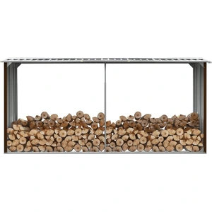 The Living Store Brennholzlager Verzinkter Stahl 330 x 92 x 153 cm Braun günstig