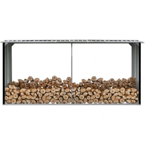 The Living Store Brennholzlager Verzinkter Stahl 330 x 92 x 153 cm Anthrazit günstig