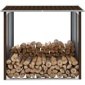 The Living Store Brennholzlager Verzinkter Stahl 172x91x154 cm Braun günstig