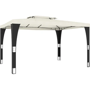 vidaXL Pavillon mit Doppeldach Creme 3,98x2,98 m Stahl günstig