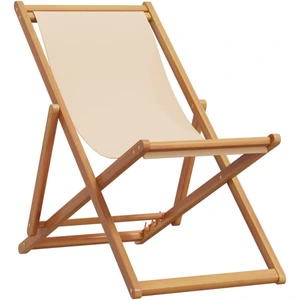 vidaXL Klappstuhl Beige Massivholz Eukalyptus und Stoff günstig