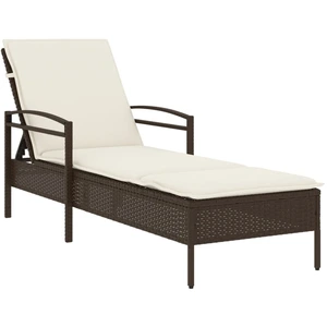 vidaXL Sonnenliege mit Auflage Braun 63x200x81 cm Poly Rattan günstig