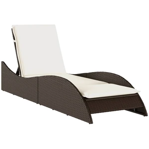 vidaXL Sonnenliege mit Auflage Braun 60x205x73 cm Poly Rattan günstig