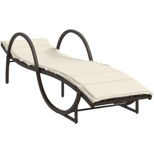 vidaXL Sonnenliege mit Auflage Braun 60x199x42 cm Poly Rattan günstig