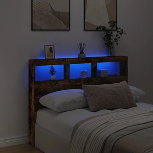VIDAXL LED-Kopfteil mit Ablagen Räuchereiche 140x17x102 cm günstig