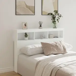 VIDAXL LED-Kopfteil mit Ablagen Weiß 140x17x102 cm günstig