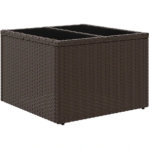 vidaXL Gartentisch mit Glasplatte Braun 55x55x37 cm Poly Rattan günstig