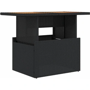 vidaXL Gartentisch Schwarz 100x55x73 cm Poly Rattan und Akazienholz günstig