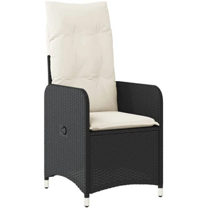 vidaXL Gartensessel Verstellbar mit Kissen Schwarz Poly Rattan günstig
