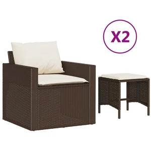 vidaXL 4-tlg. Garten-Sofagarnitur mit Kissen Braun Poly Rattan günstig