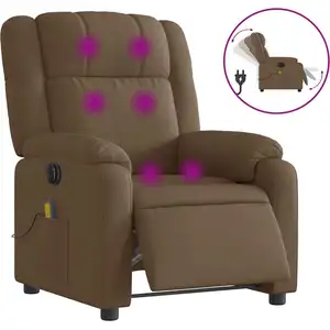 vidaXL Massagesessel Elektrisch Braun Stoff günstig