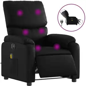 vidaXL Massagesessel Elektrisch Schwarz Kunstleder günstig