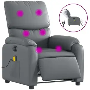 vidaXL Massagesessel Elektrisch Grau Kunstleder günstig