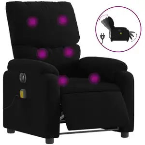 vidaXL Massagesessel Elektrisch Schwarz Stoff günstig