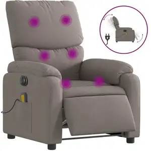 vidaXL Massagesessel Elektrisch Taupe Stoff günstig