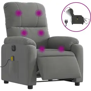 vidaXL Massagesessel Elektrisch Dunkelgrau Mikrofasergewebe günstig