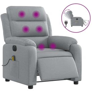 vidaXL Massagesessel Elektrisch Hellgrau Stoff günstig