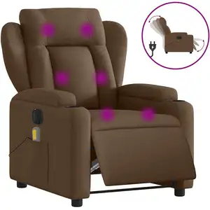 vidaXL Massagesessel Elektrisch Braun Stoff günstig
