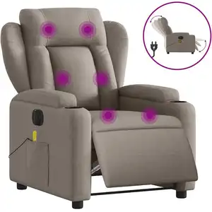 vidaXL Massagesessel Elektrisch Taupe Stoff günstig