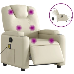 vidaXL Massagesessel Elektrisch Creme Kunstleder günstig