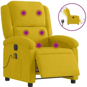 vidaXL Massagesessel Elektrisch Gelb Samt günstig