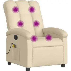 vidaXL Massagesessel Creme Stoff günstig