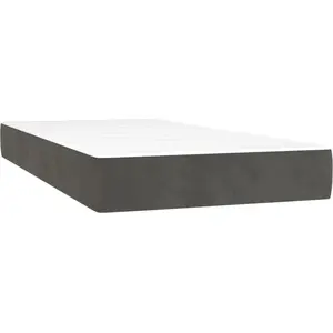 vidaXL Taschenfederkernmatratze Mittel Dunkelgrau 120x190x20 cm Samt günstig