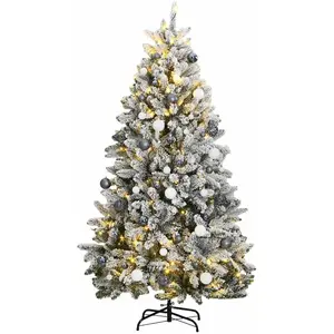 vidaXL, Weihnachtsbaum, Lumi (mit 300 LEDs und weissen/grauen Bällen) (270 cm)