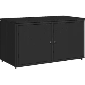 vidaXL Gartenschrank Schwarz 110x55x60,5 cm Poly Rattan günstig