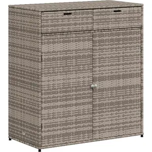 VIDAXL Gartenschrank Grau 105x55x113 cm Poly Rattan günstig