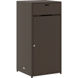 VIDAXL Gartenschrank Braun 55x55x111 cm Poly Rattan günstig