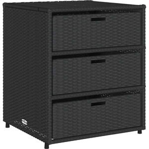 VIDAXL Gartenschrank Schwarz 55x59x69 cm Poly Rattan günstig