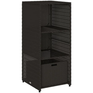 vidaXL Gartenschrank Schwarz 50x55x115 cm Poly Rattan günstig