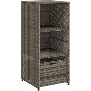 vidaXL Gartenschrank Grau 50x55x115 cm Poly Rattan günstig