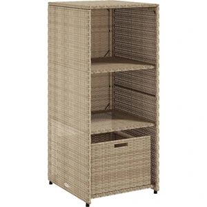 VIDAXL Gartenschrank Beige 50x55x115 cm Poly Rattan günstig