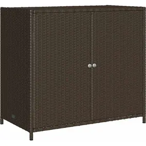 vidaXL Gartenschrank Braun 83x45x76 cm Poly Rattan günstig