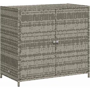 vidaXL Gartenschrank Grau 83x45x76 cm Poly Rattan günstig