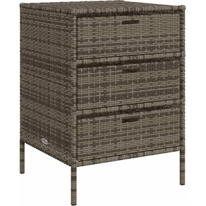 VIDAXL Gartenschrank Grau 55x59x80 cm Poly Rattan günstig