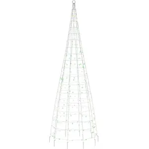 vidaXL, Weihnachtsbeleuchtung, LED-Weihnachtsbaum für Fahnenmast 550 LEDs Mehrfarbig 300 cm