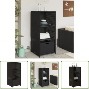 The Living Store Gartenschrank Schwarz 50x55x115 cm Poly Rattan günstig