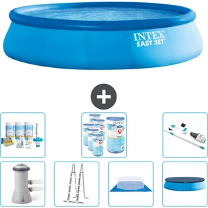 Intex runder aufblasbarer Easy Set-Schwimmpool   457 x 107 cm   Blau  ...
