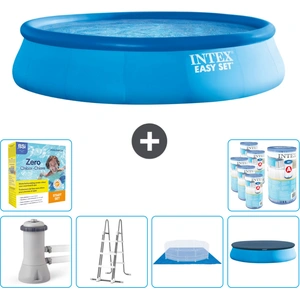 Intex runder aufblasbarer Easy Set-Schwimmpool   457 x 107 cm   Blau  ...