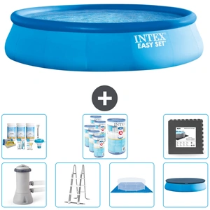 Intex runder aufblasbarer Easy Set-Schwimmpool   457 x 107 cm   Blau  ...