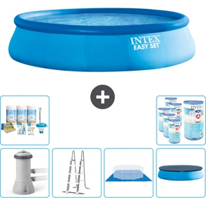 Intex runder aufblasbarer Easy Set-Schwimmpool   457 x 107 cm   Blau  ...