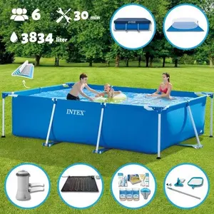 Rechteckiges Schwimmbad - Aufblasbares - 300 x 200 x 75 cm - Blau - Mi...