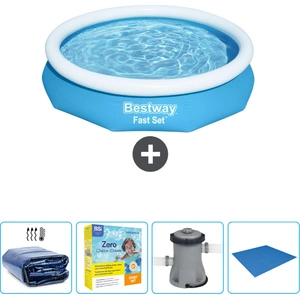 Bestway runder aufblasbarer Fast-Set-Pool 305 x 66 cm Blau im Li... günstig