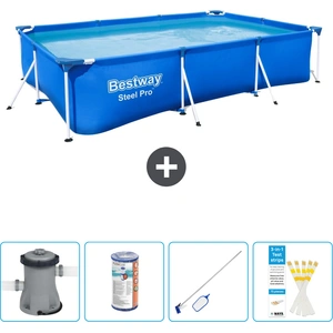 Bestway Rectangular Steel Pro Swimmingpool   300 x 201 x 66 cm   Blau ...