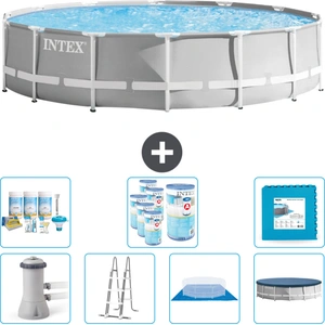 Intex Round Prism Frame Swimming Pool   427 x 107 cm   Grau   inklusiv...
