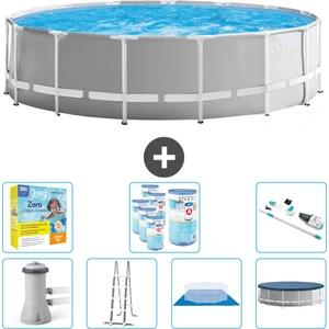 Intex Round Prism Frame Swimming Pool   457 x 122 cm   Grau   inklusiv...