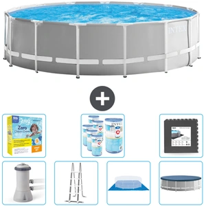 Intex Round Prism Frame Swimming Pool   457 x 122 cm   Grau   inklusiv...